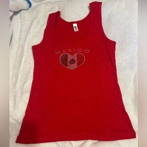 NWOT Red Mexico Heart Tank Top